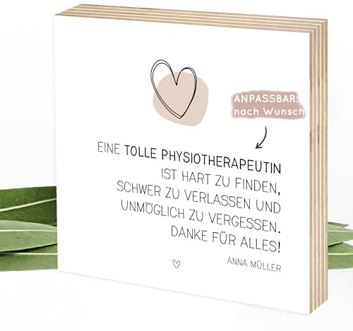 Wunderpixel® Holzbild Tolle Ergotherapeutin, Therapeut, Arzt Reha u.a - Danke für Alles - personalisiert 15x15x2cm - Holz-Schild Wand-Bild Aufsteller Dankeschön Geschenk