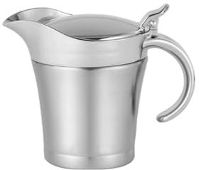 BybAgs Sauciere Teekanne Doppelt isolierte Sauciere, große Sauciere und Soßenkrug aus Stahl mit Klappdeckel for Familienessen, Thanksgiving, Weihnachten Soßiere Thermo