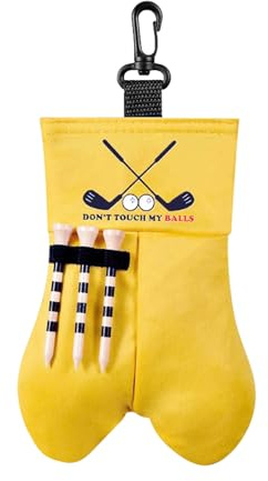 Funny Golf Gifts for Men,Novelty PortableGolf Tee Holder Ball Bag with Hanging Clip Buckle,Personalised Ball Pouch Bag Golf Accessories for Husband Boyfriend Dad Golfers/Golfing Lovers. Yellow