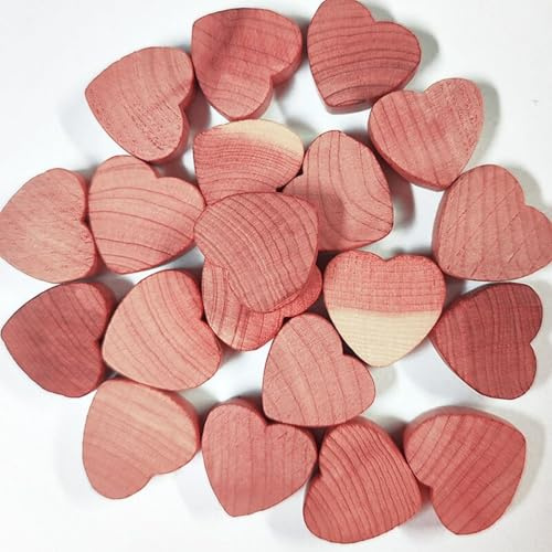 30 Piezas Madera de Cedro Bolas de Cedro Antipolillas para Armarios, Perchas, Cajones, Ropa, Almacenamiento (Forma de Amor)