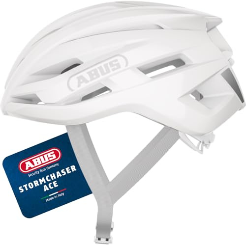 ABUS StormChaser ACE Casco da ciclismo - casco da bicicletta leggero per gare ciclistiche, tour in gravel bike e ciclocross - per donna e uomo - Bianco (Pure White) L (57-61 cm)