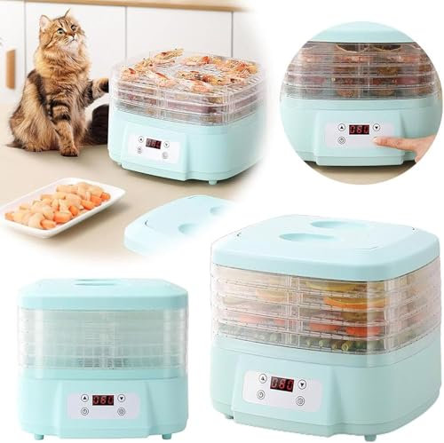 PRMTYUP Freeze Dryer, Home Candy Dehydration Dryer with 6 Tray, 360° Airflow Food Dehydrator Machine, Food Dehydrator Machine With Digital Adjustable Timer & Temperature Control,Blue,6 layer