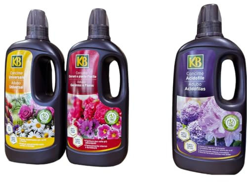 Offerta! concime universali Kb 1lt più concime per piante fiorite kb 1lt e in omaggio un concime da 1lt per piante acidofile