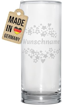 Print Royal PR Trinkglas mit Gravur - Sterne - mit Namen personalisiert, Geschenk für beste Freundin, Trinkglas graviert, Geburtstagsgeschenk Freundinnen | Lasergravur, 200 ml