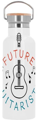 Bouteille Inox Gourde Thermo Isotherme - Future Guitariste Musique Artiste - 500 ml (17 oz)