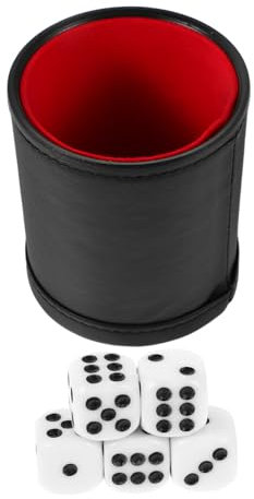 ibasenice Würfelbecher Mit Filz Ausgekleidet Würfel Und Nummerierte Würfel Mit Streubecher Für Tischspiele Würfelzubehör Für Familien Und Partywürfelspiele