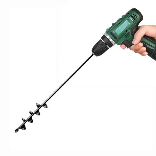 Wopanxye Auger Drill Bit for Planting Post Hole Digger, 5x45cm Garden Auger Spiral Drill Bit, Bulb Planter Flower Seed Spiral Ice Hole Drill, Soil Auger Planting for 3/8 Hex Driver Drill Solid Shaft