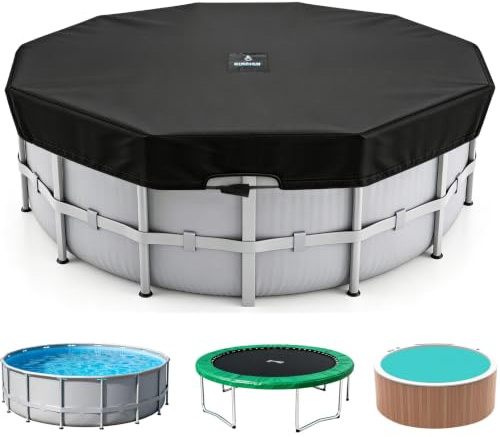 SIHAIAN 16 Ft Pool Cover, Quick Installation and Removal Above Ground Pool Cover, One-Piece Round Pool Cover, Waterproof, Preventing Waterlogging, UV and Weather Resistant Solar Swimming Pool Cover