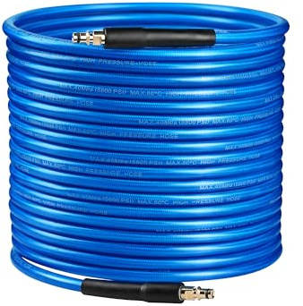 MATXREE 15M Pressure Washer Replacement Hose Extension for Karcher K Series | Replacement Hose Extension with Click Plug Quick Connector, Jet Wash Hose Pipe for Kärcher K Series(Blue) for Car Cleaning
