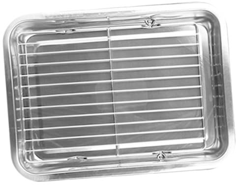 Genérico 1 Juego De Bandeja De Drenaje De Acero Inoxidable con Aislamiento De Alambre Antihamburguesas Rejilla De Secado De Aceite Organizador De Patatas Fritas para Frigorífico