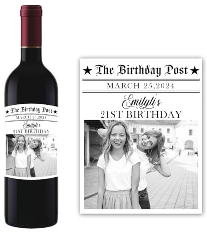 Etichette personalizzate per bottiglie di vino, etichette personalizzate per vino impermeabili, personalizzate la tua foto di testo, etichette adesive per fidanzamento, matrimonio, compleanno, laurea,