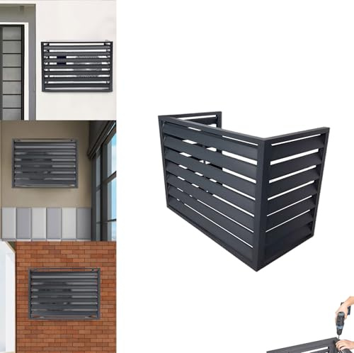 2~3Pcubre aire acondicionado exterior Aluminio Puesto De Flores protector aire acondicionado exterior Soporte Para Plantas Aire Acondicionado Cubierta,Resistente a corrosión Para Aire Acondicionado