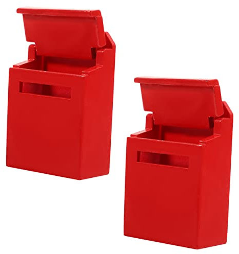 ERINGOGO 2pièces Boîte Aux Lettres Miniature Bois Colorée Décoration pour Maison De Poupée Accessoire Éducatif pour Modèle Réaliste Stimulant La Créativité