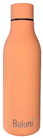 Baluni Trinkflasche | Thermosflasche | Isolierflasche (Edelstahl), Kapazität 550 ml, rostfrei, auslaufsicher, BPA-frei, Sport, Ausflug, Schule, Studium, Picknick, Büro, hält heiß u. kalt (Lachs)