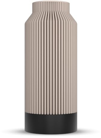 ebenkunst Kontura Vase 25 cm bruchsicher wasserdicht Blumenvase Kreide | Wasserdichter PCTG Einsatz, herausnehmbar & bis 55 °C spülmaschinenfest, Vase bruchsicher, Bio PLA, moderne Deko, Made in Ger