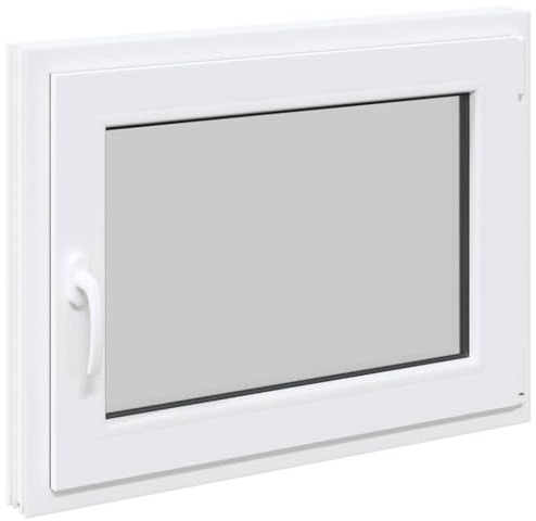 Fenêtre de Cave, Fenêtre de Sous-sol 80x50 cm oscillo-battante DIN droite blanche