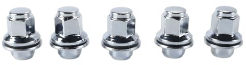 Hoite Set di 5 dadi per ruote in lega di acciaio per Jaguar XF XE X-Type F-TYPE S-TYPE XJ X350 X351 X358 XK XKR M12 X 1,5 argento C2C35294