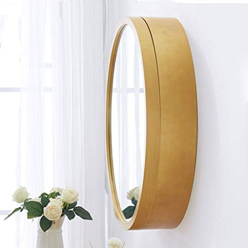 Armadietto da bagno rotondo con mensola, specchio da parete per toilette e trucco, 60 x 60 x 13 cm, soluzione elegante e funzionale per riporre oggetti