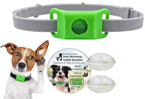 Tags for Dogs, Natural Collar with 4 Months Protection, Silicone Waterproof & Adjustable for Small/Medium/Large Dogs, Perfect for Swimming, Rain & Outdoor Use