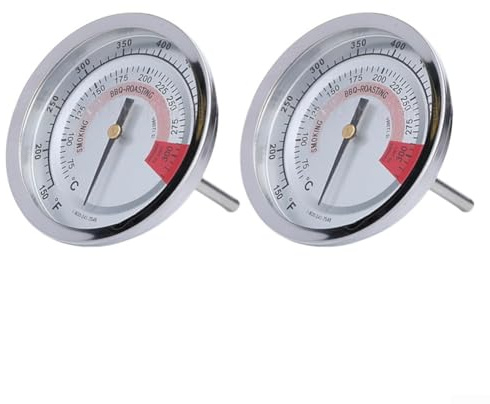 Termómetro de tapa de barbacoa para parrillas, acero inoxidable M10 x 45 mm, medición precisa del calor con indicador claro, compatible con varios modelos de parrilla