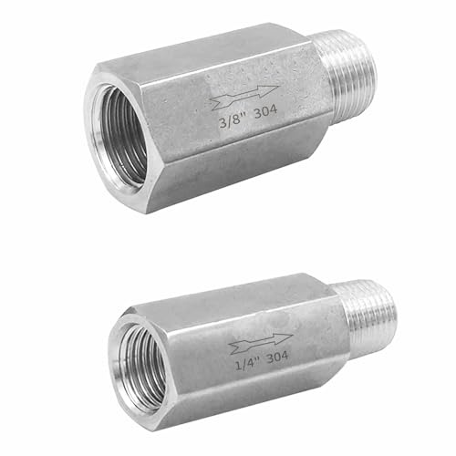 Rückschlagventil G3/8 Zoll Edelstahl 304, Vertikales Einwegventil mit Innengewinde, Rostfreier Rückflussverhinderer für Wasser, Öl & Druckluft Systeme - Heavy Duty