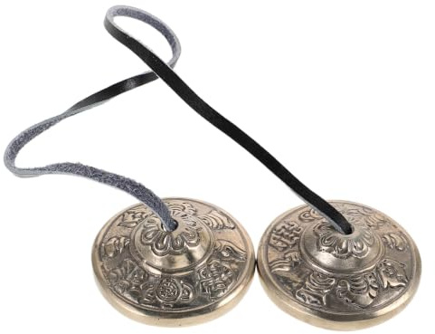 RUNROTOO Nepalesische Kupfer Meditations tingsha Zimbeln Mini Yoga Klangschalen Sound Therapy Percussion Instrument Entspannungs glocken für Achtsamkeit und Stressabbau