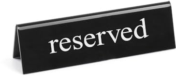 HENDI Tischschild Reserviert, Schwarz, weiß, Doppelseitig bedruckt, Reserved, 130x35x(H)40mm, PMMA