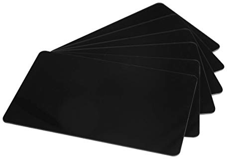 Karteo Plastikkarten Blankokarten [500 Stück] schwarz glänzend Standard EC-Kartenformat (CR-80)