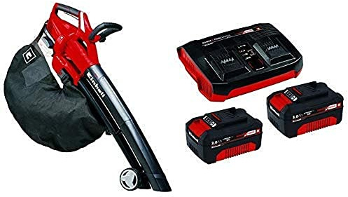 einhell GE-CL 36 Li E-Solo Soffiatore/Aspiratore a Batteria, Rosso/Nero + Twincharger PXC Starter Kit