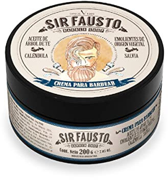 Crema para Afeitar la Barba de Hombre - Todo tipo de Barbas - 200 ml - 100% Vegetal - Sir Fausto