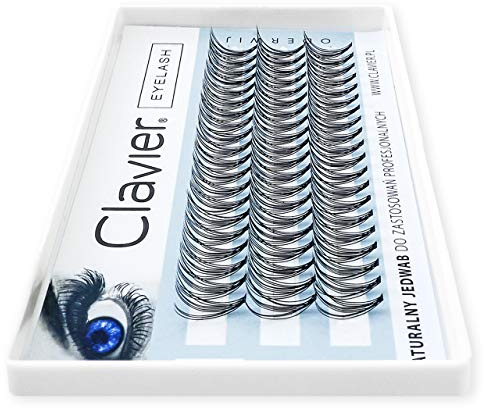 Clavier Künstliche Wimpern in Büscheln C-Curl Classic | Wimpern aus echter Seide in einem Büschel | Verschiedene Längen von 8 bis 14 mm | Natürlich aussehend, für einen mehrdimensionalen Effekt
