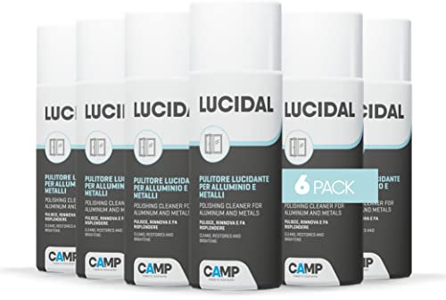 CAMP Lucidal - Polish Lucidante Spray per Alluminio Metalli e PVC ad Azione Protettiva, Ideale per Rinnovare e Lucidare le Superfici - Elimina Rapidamente Aloni e Impronte, Made in Italy, 6 x 400 ml