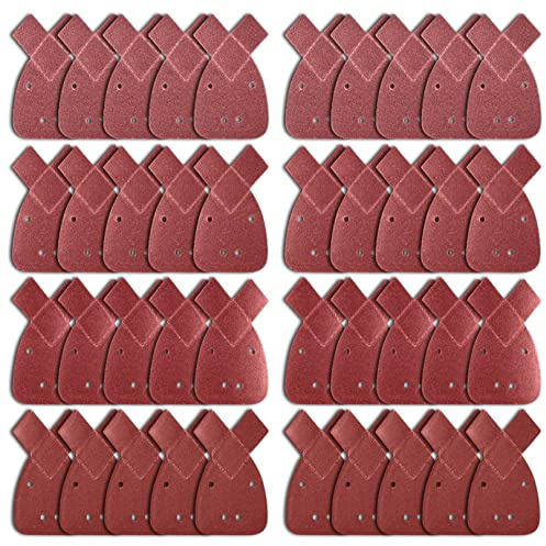 40pcs Black and Decker Mouse Sander Pads,Sanding Pads for Mouse Sander,Mouse Sanding Sheets with Extra 2 Tips for Replacement Assorted 40/60/ 80/120 Grits to Fit Black and Decker Detail Palm Sander