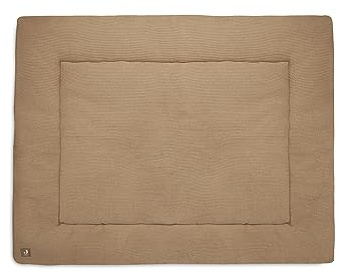 Jollein Krabbeldecke für Baby - Basic Knit, Biscuit - Laufgittereinlage - 80x100 cm - Spieldecke Baby - Hellbraun