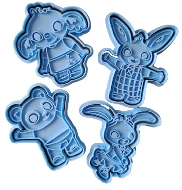 Bing Formine Cookies Cutter Taglia Biscotti, 4 personaggi, stampi per realizzare biscotti o decorazioni in pasta di zucchero.