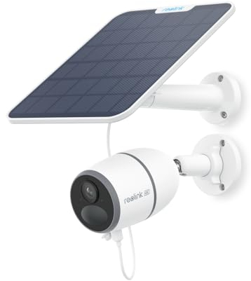 Reolink 4K Caméra Solaire 4G Extérieure avec Carte SIM, Batterie, Détection Personne/Véhicule/Animal, Vision Nocturne, Audio Bidirectionnel, Stockage Local et Cloud, Go Ultra+Panneau Solaire