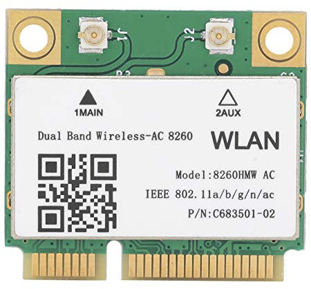 Leapiture Scheda di Rete, Scheda di Rete Dual Band 2.4G 5Ghz 867Mbps Scheda WiFi Interna Mini PCI-E BT V4.1 Gigabit Ad Alta velocità per Win7 8 10