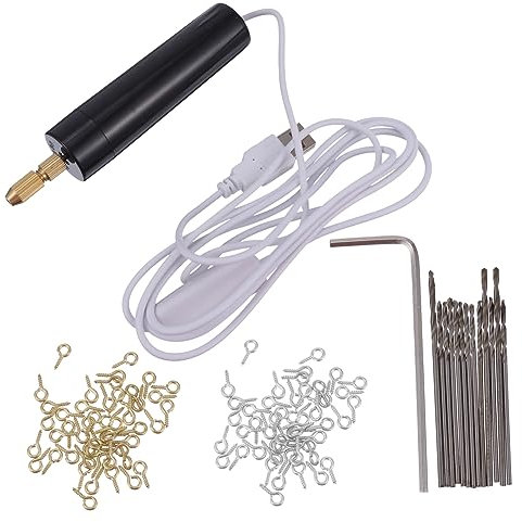 Angoily 115 Pcs Resin Drill Pin Vise Set Cordless Electric Drill Heat Dissipation Vent Holes Ergonomic Lightweight Design for Resin Wood Polymer Clay DIY Jewelry