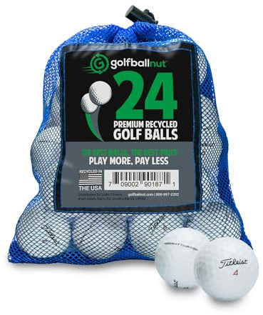 GolfBall Nut Used and Recycled for Titleist NXT Tour AAA 3A Quality White 24 Golf Balls Mesh Bag Included