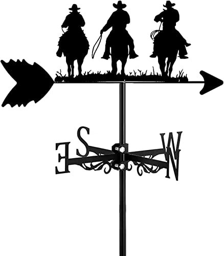 Girouette créative Cheval et Cowboy décoration girouette en Acier Inoxydable girouette extérieure Ferme Jardin Cour Toit Ornement girouettes