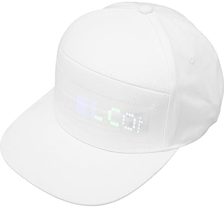 DEWIN LED Hut Weiss Bluetooth, Editierbare Bunte Kappe mit APP Steuerung, Smart Hüte mit Licht für Outdoor Konzert Karneval