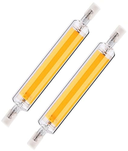 XYHAOAI Dimmable R7S LED Bulbs, 15W / 20W / 30W / 40W Linear Floodlight 360 ° Beam Angle, 118MM/78MM R7s Halogen Replacement Bulb, COB LED Rod Lamp Filament Lightbulb, 2Pcs,Warm white,30W 118MM