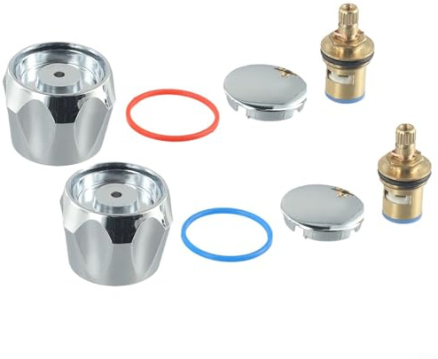 FUBESK Heiß- und Kaltwasserhahn-Reviver-Set, Gewinde-Waschtisch-Waschmaschine, 1,27 cm Griff, Waschbeckenarmatur-Reviver-Set, Waschbeckenarmaturen, Mischköpfe