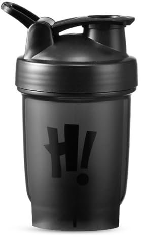 hzbaiyi Protein Shaker Bottle 350ml, with Mixing Ball, Leak-Proof, BPA Free, Perfect for Mixing Powdered Shakes, oats, Dishwasher Safe(Black)