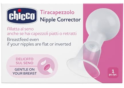Chicco Tiracapezzoli, Stimola Delicatamente l'Estensione dei Capezzoli, per Capezzoli Piatti o Retratti, Delicato sul Seno, Controlla la Pressione Manualmente, 1 Pezzo