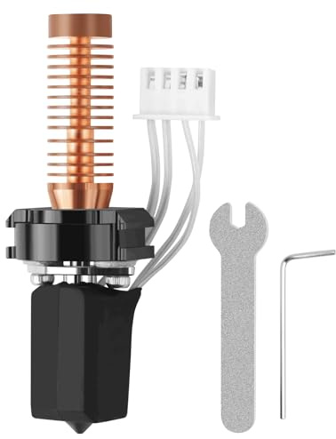 UniTak3D Ceramic Hotend Kit for Flashforge Adventurer 5M/5M Pro 3D Printer,Rapid Heating Quick-Detachable 0.4mm Hardened Nozzle+Chrome Plated Brass heatbreak Heating Block Integrated Structure