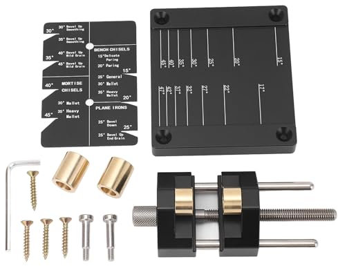 Precise Chisel Sharpening Jig Kit, Honing Guide System for 5/32-3 Inch Chisel Sharpening Jig Holder Guide Black