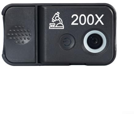 Feegow 200X Mini Mikroskop für Smartphone, Tragbares Mini-Taschenmikroskop mit LED-Licht für Smartphones - Explore