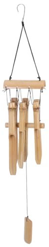 POPETPOP Handgefertigtes Bambus Windspiel Groß Nachhaltiges Holz Klangspiel Für Balkon Garten Terrasse Tiefer Minimalistisches Design Für Natürliche Außendekoration Zuhause