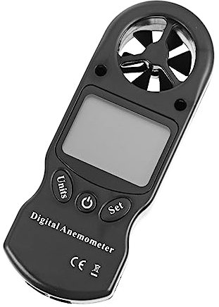 DECOMELODY 1pièce Anémomètre Mini Portable Avec Thermomètre Et Hygromètre Mesure De Vent Écran Rétroéclairé Design Antidérapant Pour Extérieur Et Intérieur